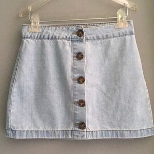 Denim Mini Skirt Button Front. Sz S